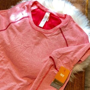 Lucytech pinks striped long sleeve workout shirt
